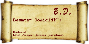 Beamter Domicián névjegykártya